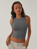 Round Neck Cropped Tank - Trendsi - Flyclothing LLC