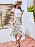 Printed Ruffled Midi Skirt - Trendsi - Flyclothing LLC