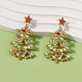 Christmas Tree Earrings with Rhinestones - Trendsi - Flyclothing LLC