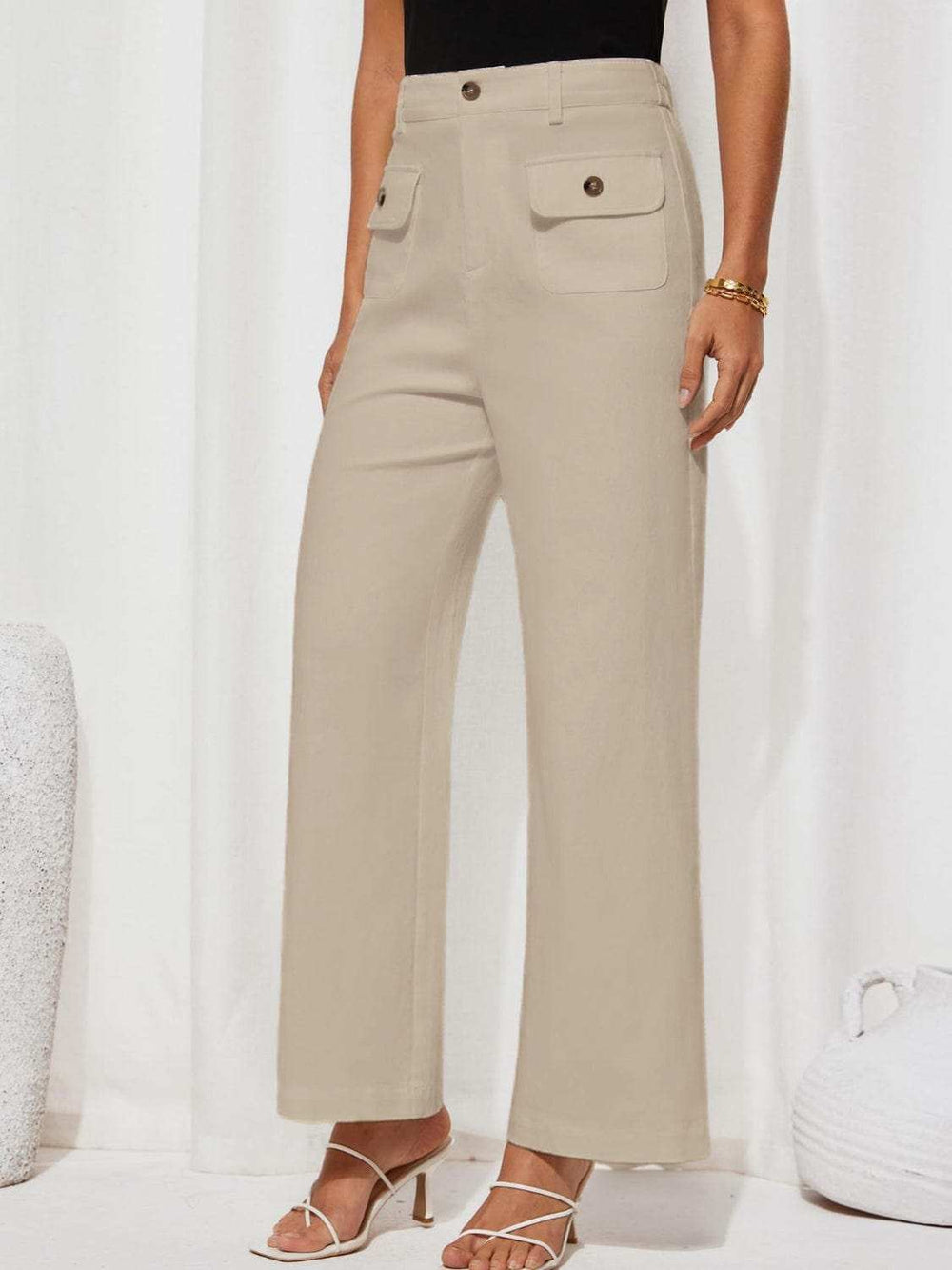 High Waist Wide Leg Pants - Trendsi - Flyclothing LLC
