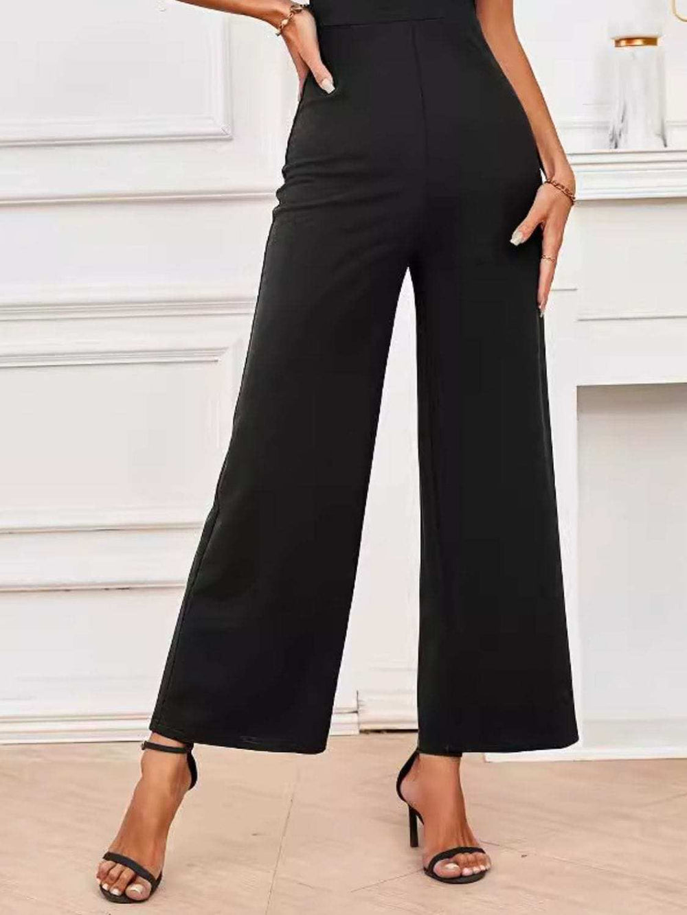 V-Neck Flutter Sleeve Jumpsuit - Trendsi - Flyclothing LLC