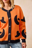 BiBi Halloween Witch Hat Moon Bat Artwork Cardigan - Trendsi - Flyclothing LLC