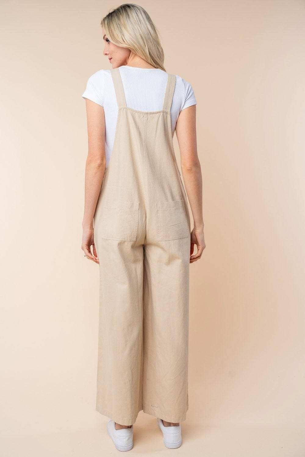 White Birch Sleeveless Wide Leg Jumpsuit - Trendsi - Flyclothing LLC