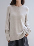 Full Size Cozy Knit Round Neck Oversized Sweater Plus Size - Trendsi - Flyclothing LLC