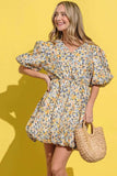 And The Why Full Size Floral Surplice Puff Sleeve Dress - Trendsi - Flyclothing LLC