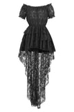 Daisy Corsets Black High Low Lace Dress - Daisy Corsets - Flyclothing LLC
