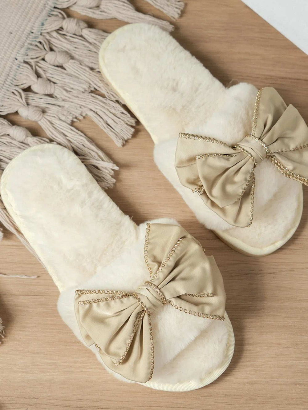 Bow Open Toe Slippers - Trendsi - Flyclothing LLC