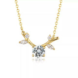 18K Gold-Plated 925 Sterling Silver Moissanite Necklace - Trendsi - Flyclothing LLC