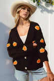 Double Take Full Size Pumpkin Button Up Long Sleeve Cardigan - Trendsi - Flyclothing LLC