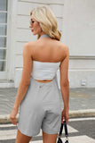 V-Neck Halter Neck Romper - Trendsi - Flyclothing LLC