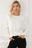 Exposed Seam High-Low Long Sleeve Sweatshirt - Trendsi - Flyclothing LLC