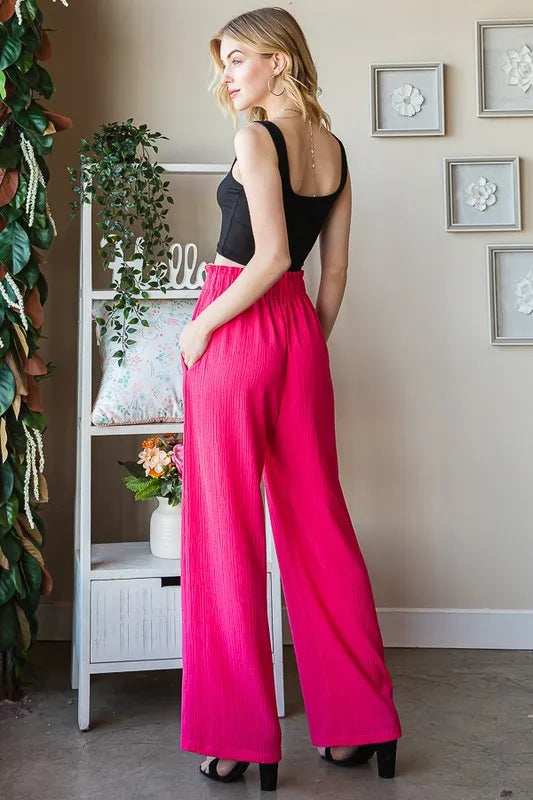 Heimish Full Size Front Tie Pants with Paperbag Waistband Plus Size - Trendsi - Flyclothing LLC