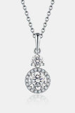 1 Carat Moissanite 925 Sterling Silver Pendant Necklace - Trendsi - Flyclothing LLC