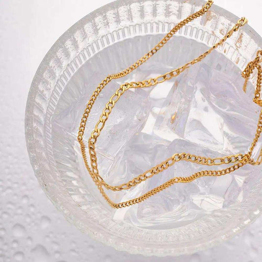 Stainless Steel Double-Layered Necklace - Trendsi - Flyclothing LLC