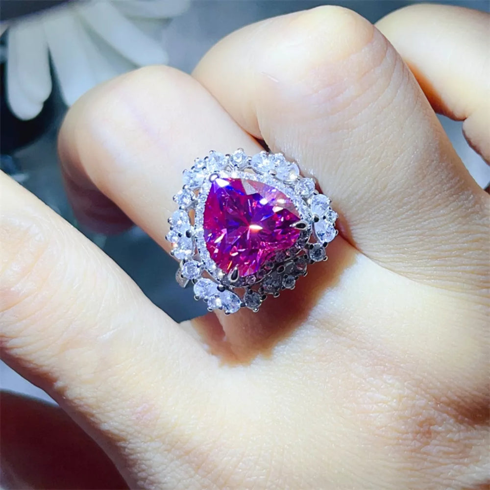 5 Carat Moissanite 925 Sterling Silver Heart-Shaped Ring - Trendsi - Flyclothing LLC