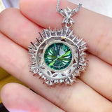 10 Carat Moissanite 925 Sterling Silver Pendant Necklace - Trendsi - Flyclothing LLC