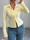 Striped Button-Up Long Sleeve Shirt - Trendsi - Flyclothing LLC
