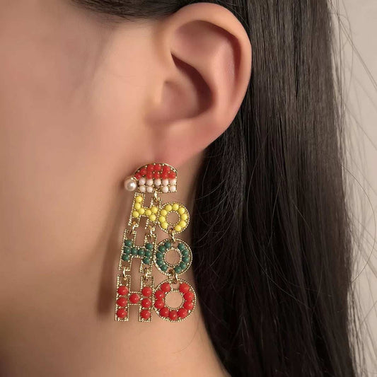 HO HO HO Christmas Drop Earrings - Trendsi - Flyclothing LLC