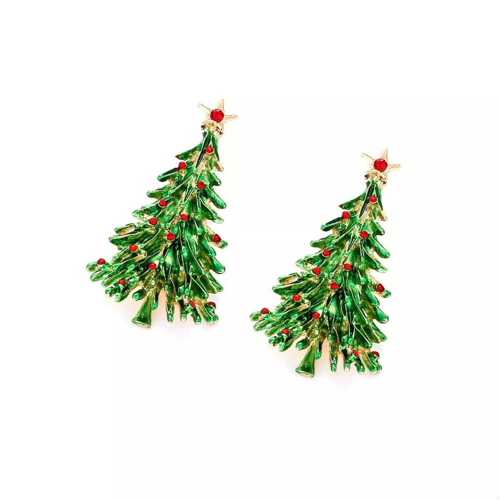 Christmas Tree Drop Earrings - Trendsi - Flyclothing LLC