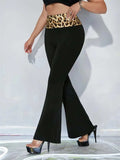 Leopard High Waist Flare Pants - Trendsi - Flyclothing LLC