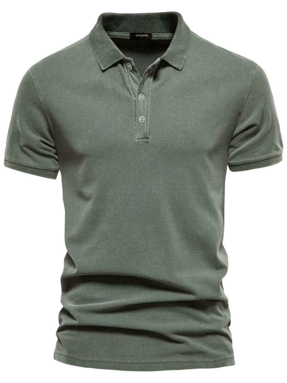 Men's Collared Neck Button Detail Short Sleeve Polo - Trendsi - Flyclothing LLC