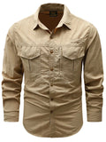 Men's Plus Size Button Up Long Sleeve Shirt - Trendsi - Flyclothing LLC