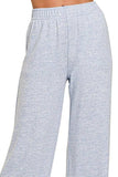 Zenana Soft Melange Hacci Elastic Waistband Lounge Pants - Trendsi - Flyclothing LLC