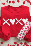 Valentine’s Day XOXO Round Neck Drop Shoulder Sweatshirt - Trendsi - Flyclothing LLC