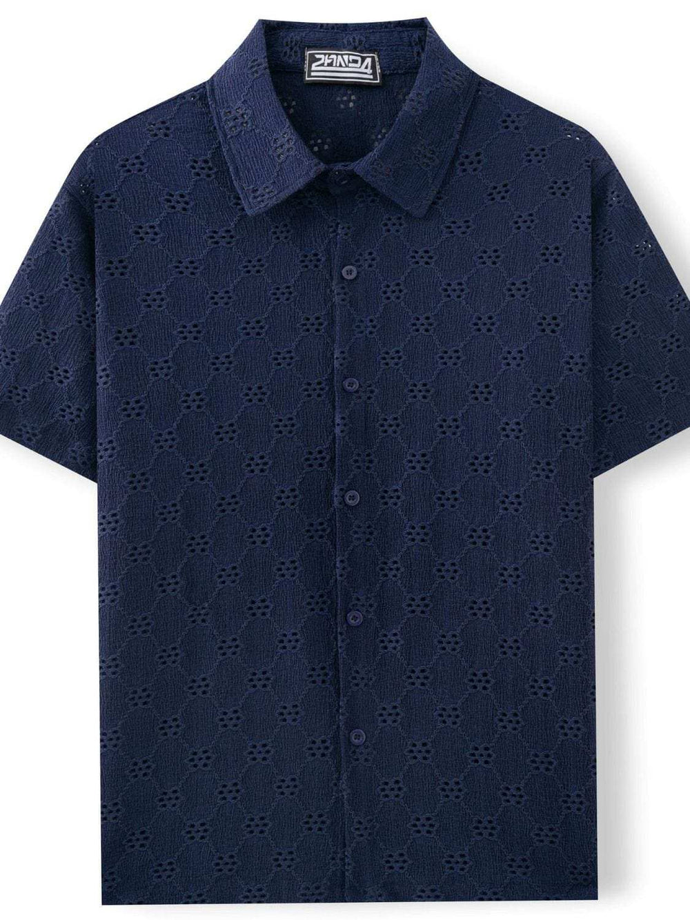 Men's Plus Size Button Down Short Sleeve Shirt - Trendsi - Flyclothing LLC