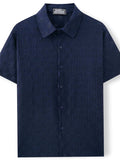 Men's Plus Size Button Down Short Sleeve Shirt - Trendsi - Flyclothing LLC