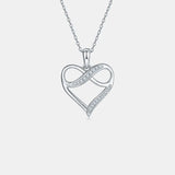Moissanite 925 Sterling Silver Heart Necklace - Trendsi - Flyclothing LLC