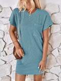 Round Neck Short Sleeve Mini Dress - Trendsi - Flyclothing LLC