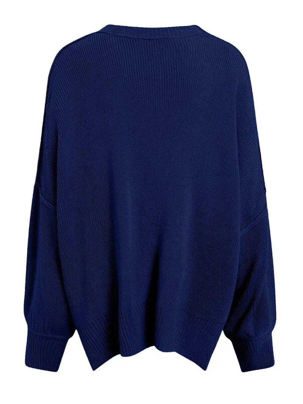 Round Neck Long Sleeve Sweater - Trendsi - Flyclothing LLC