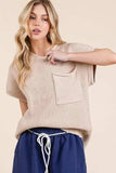 Lime 'N' Chili Solid Cap Sleeve Stitch Edge Knit Sweater - Trendsi - Flyclothing LLC