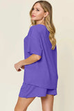 Double Take Basic style Round Neck Solid Set - Trendsi - Flyclothing LLC