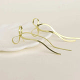 Stainless Steel Bow Bar Earrings - Trendsi - Flyclothing LLC