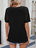 Lace Short Sleeve T-Shirt - Trendsi - Flyclothing LLC