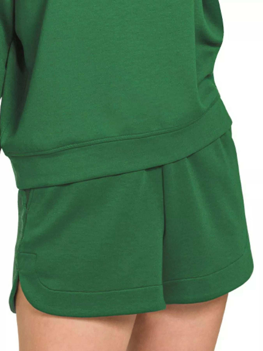 Zenana Scuba Long Sleeve Sweatshirt and Shorts Set - Trendsi - Flyclothing LLC