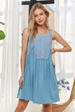 ADORA Decorative Button Sleeveless Babydoll Dress - Trendsi - Flyclothing LLC