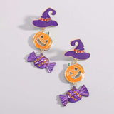 Halloween 18K Gold-Plated Alloy Pumpkin Earrings - Trendsi - Flyclothing LLC