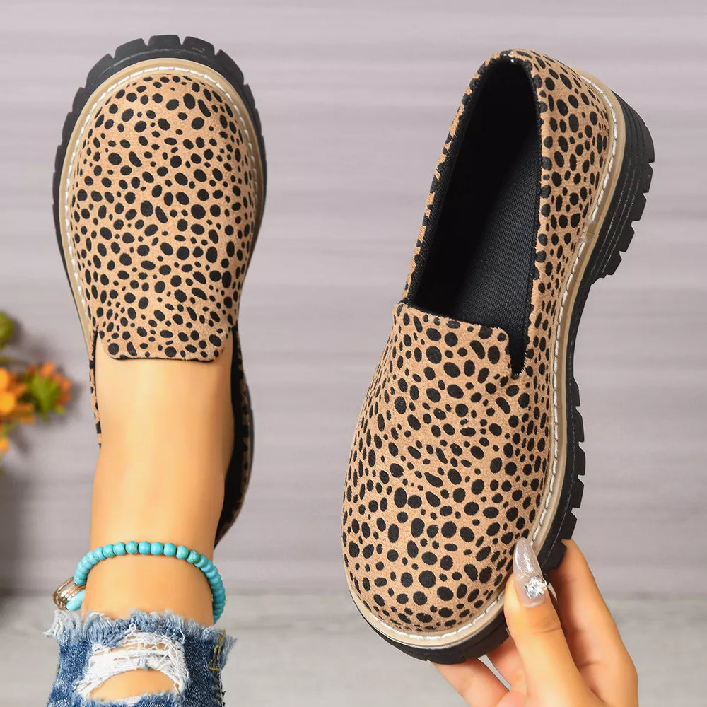 Leopard Print Chunky Loafers - Trendsi - Flyclothing LLC