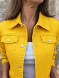 Button Front Closure Denim Jacket - Trendsi - Flyclothing LLC