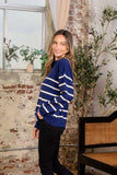 Sew In Love Striped Round Neck Sweater - Trendsi - Flyclothing LLC