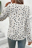 Printed V-Neck Long Sleeve Blouse - Trendsi - Flyclothing LLC