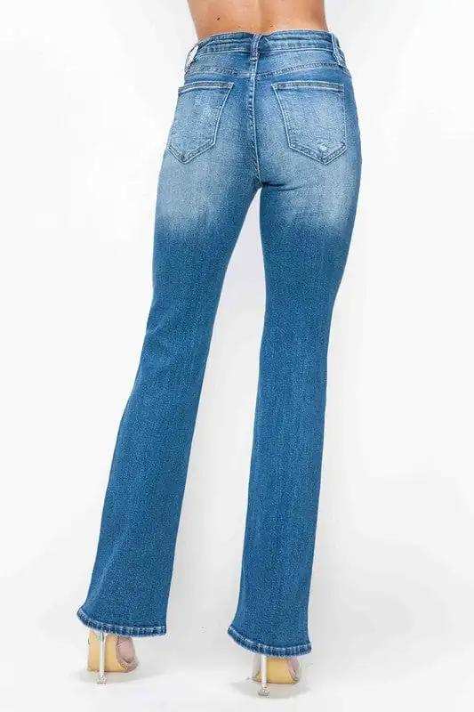bytos Full Size Distressed High Rise Jeans with Pockets - Trendsi - Flyclothing LLC