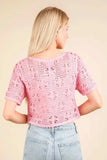 VERY J Front Tie Crochet Crop Top - Trendsi - Flyclothing LLC
