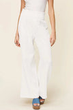 Double Take Full Size Texture Smocked Waist Wide Leg Pants - Trendsi - Flyclothing LLC