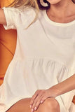 BiBi Cotton Span Knit with Puff Sleeve Baby Doll Top - Trendsi - Flyclothing LLC