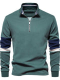 Men's Color Block Long Sleeve Polo - Trendsi - Flyclothing LLC