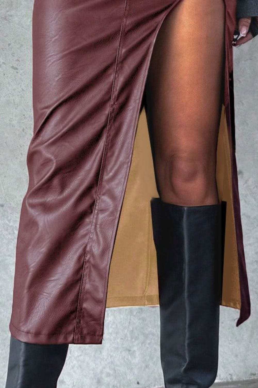 Slit Midi Skirt with Pockets - Trendsi - Flyclothing LLC